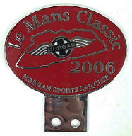 badge Morgan :Le mans Classic 2006 red